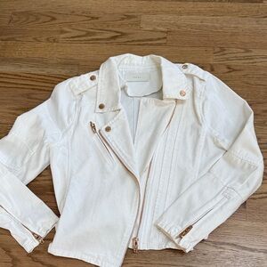 Blank NYC white Jean Jacket with Gold Accents